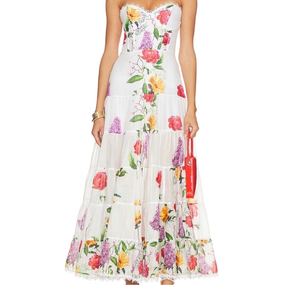 Charo Ruiz Strapless Floral Dress